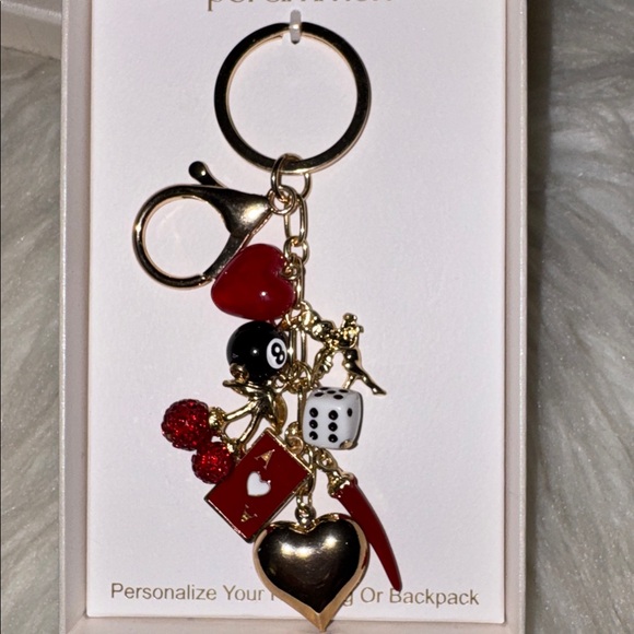 Persimmon Gold and Red Charm Keychain/Bag Charm NIB - Picture 2 of 5